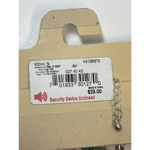 Sonoma Multi Stand Faux Turquoise Silver Disc Necklace New - Picture 6 of 6